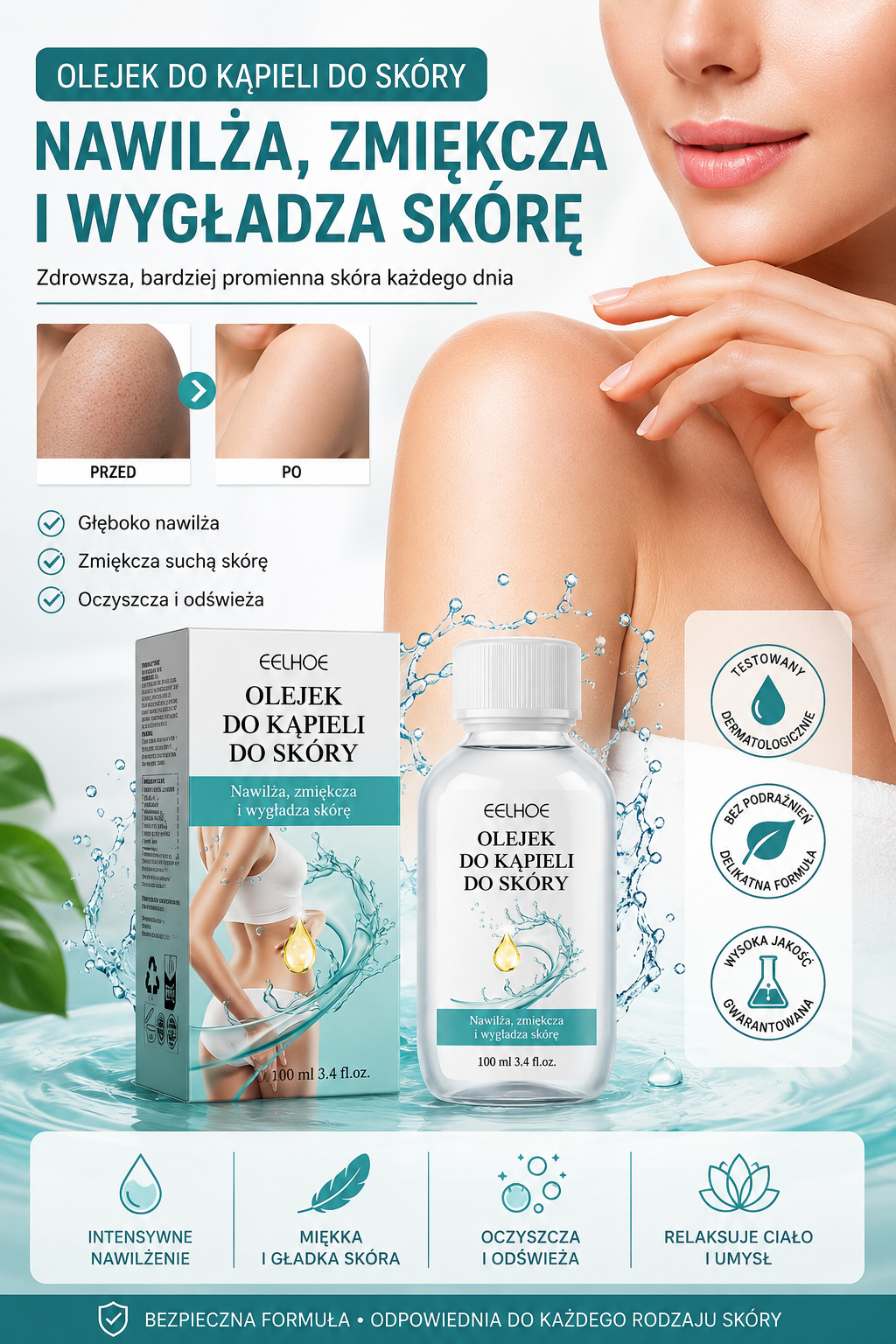 EELHOE Body Cleansing Repair Moisturizing and Oiling SKIN Care Bath Oil