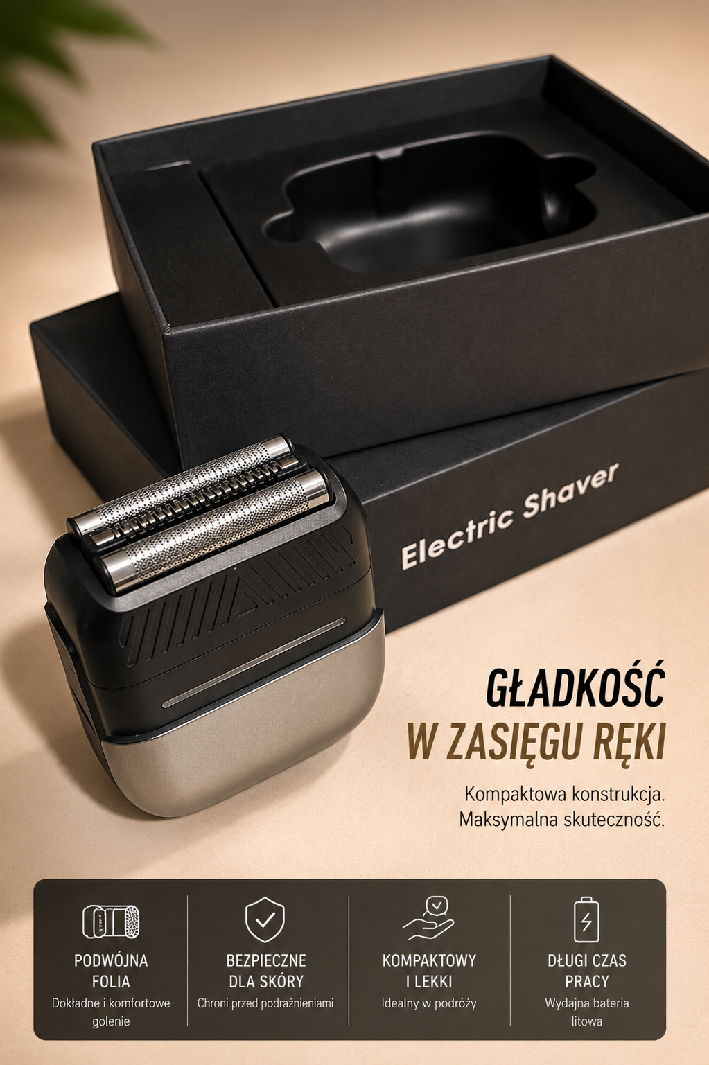 Mini Afeitadora Eléctrica IPX7 USB – Doble Cuchilla, Compacta y Eficaz